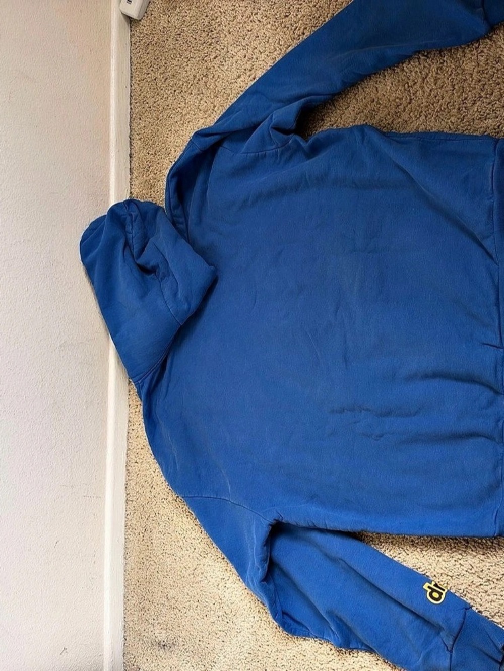 Drew House mascot oversized hoodie royal blue in Blue & Yellow, Medium - Picture 5 of 5